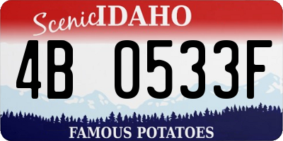ID license plate 4B0533F