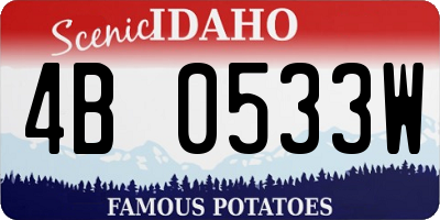 ID license plate 4B0533W