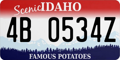 ID license plate 4B0534Z
