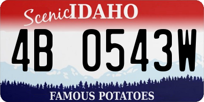 ID license plate 4B0543W