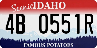 ID license plate 4B0551R