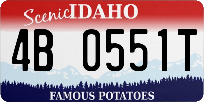 ID license plate 4B0551T