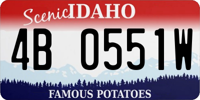 ID license plate 4B0551W