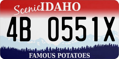 ID license plate 4B0551X