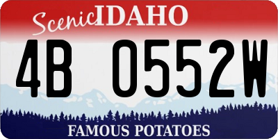 ID license plate 4B0552W