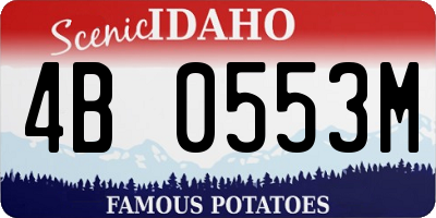 ID license plate 4B0553M