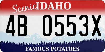 ID license plate 4B0553X