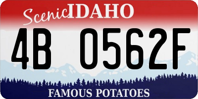 ID license plate 4B0562F