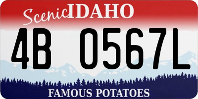 ID license plate 4B0567L