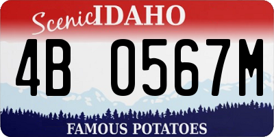 ID license plate 4B0567M