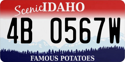 ID license plate 4B0567W