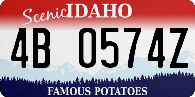 ID license plate 4B0574Z