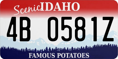 ID license plate 4B0581Z