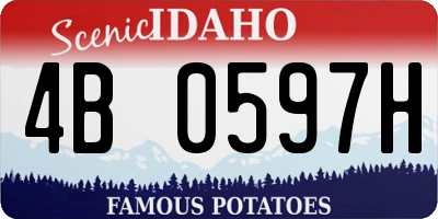 ID license plate 4B0597H