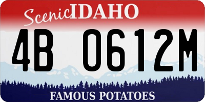 ID license plate 4B0612M
