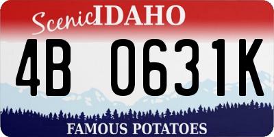ID license plate 4B0631K