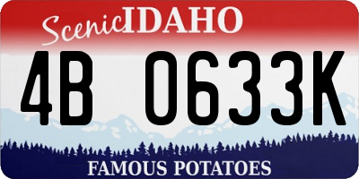 ID license plate 4B0633K