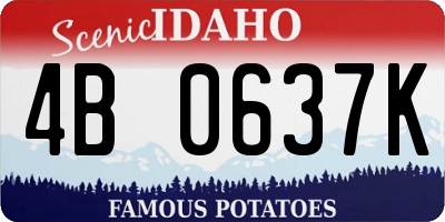 ID license plate 4B0637K