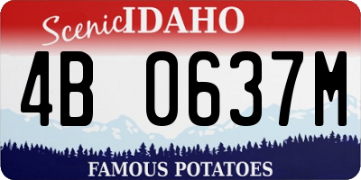 ID license plate 4B0637M