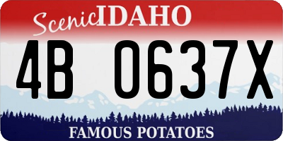 ID license plate 4B0637X