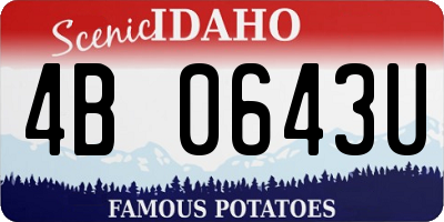 ID license plate 4B0643U