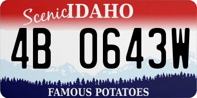 ID license plate 4B0643W
