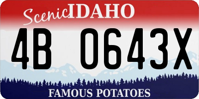 ID license plate 4B0643X