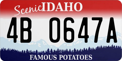 ID license plate 4B0647A