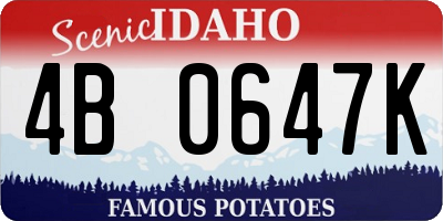 ID license plate 4B0647K