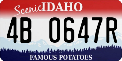 ID license plate 4B0647R