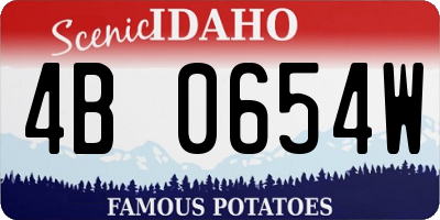 ID license plate 4B0654W