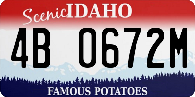 ID license plate 4B0672M