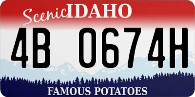 ID license plate 4B0674H