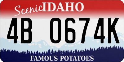 ID license plate 4B0674K