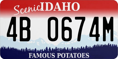 ID license plate 4B0674M