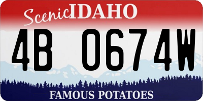 ID license plate 4B0674W