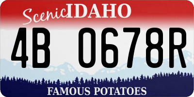 ID license plate 4B0678R