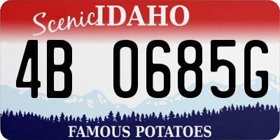 ID license plate 4B0685G