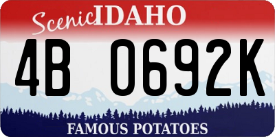 ID license plate 4B0692K