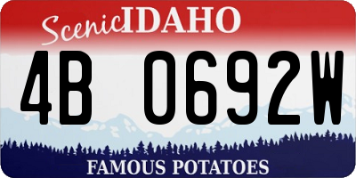 ID license plate 4B0692W