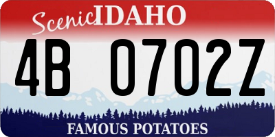 ID license plate 4B0702Z