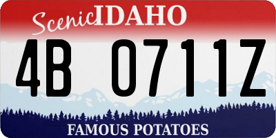 ID license plate 4B0711Z