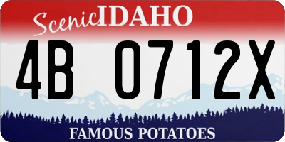 ID license plate 4B0712X