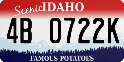 ID license plate 4B0722K