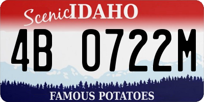 ID license plate 4B0722M