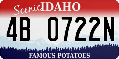ID license plate 4B0722N