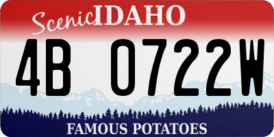 ID license plate 4B0722W
