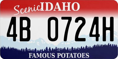 ID license plate 4B0724H