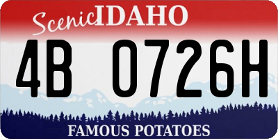 ID license plate 4B0726H