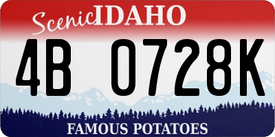 ID license plate 4B0728K
